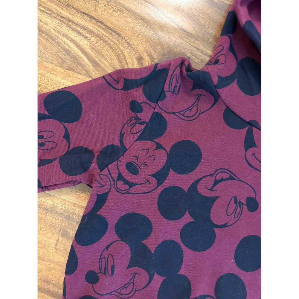Gap Disney Mickey Hoodie Sweatshirt, Burgundy and Navy, Size 4T - Picture 3 of 5